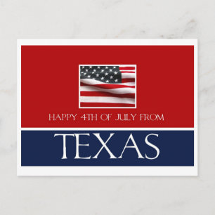 fröhlicher 4. Juli von texas Postkarte