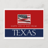 fröhlicher 4. Juli von texas Postkarte (Vorderseite)