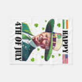 Fröhlicher 4. Ostern Lustiger Joe Biden St Patrick Fleecedecke (Vorderseite (Horizontal))