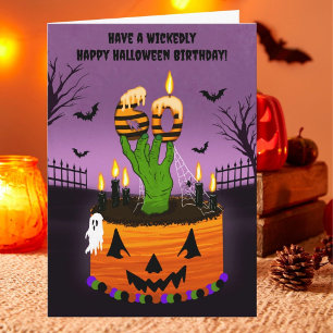 Fröhlicher 60. Halloween-Geburtstag Gruselkuchen Karte