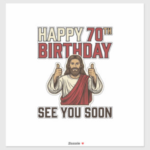 Fröhlicher 70. Geburtstag sehen Sie bald Vintage-S Aufkleber
