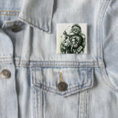 Fröhlicher alter Weihnachtsmann Button (Beispiel)