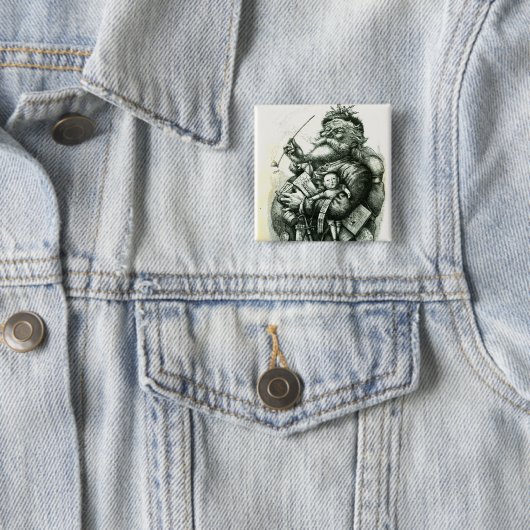Fröhlicher alter Weihnachtsmann Button (Beispiel)