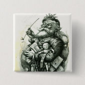 Fröhlicher alter Weihnachtsmann Button (Vorderseite)