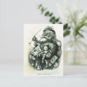 Fröhlicher alter Weihnachtsmann Feiertagspostkarte (Stehend Vorderseite)