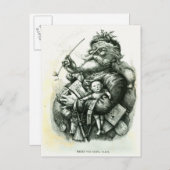 Fröhlicher alter Weihnachtsmann Feiertagspostkarte (Vorne/Hinten)