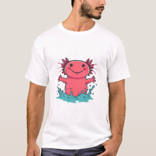 Fröhlicher Axolotl Im Wasserspritzer T-Shirt