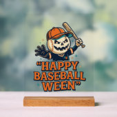 Fröhlicher Baseball Ween Vintage Halloween Basebal Acrylschild (Neutral)
