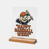 Fröhlicher Baseball Ween Vintage Halloween Basebal Acrylschild (Winkel)