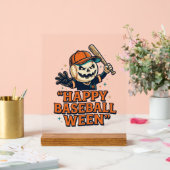 Fröhlicher Baseball Ween Vintage Halloween Basebal Acrylschild (Hochzeit)