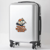 Fröhlicher Baseball Ween Vintage Halloween Basebal Aufkleber (Koffer)