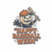 Fröhlicher Baseball Ween Vintage Halloween Basebal Aufkleber (Vorderseite)