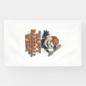 Fröhlicher Baseball Ween Vintage Halloween Basebal Banner (Horizontal)