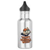 Fröhlicher Baseball Ween Vintage Halloween Basebal Edelstahlflasche (Links)