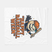 Fröhlicher Baseball Ween Vintage Halloween Basebal Fleecedecke (Vorderseite (Horizontal))