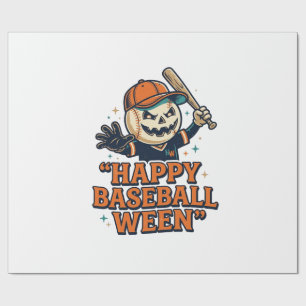 Fröhlicher Baseball Ween Vintage Halloween Basebal Geschenkpapier