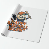 Fröhlicher Baseball Ween Vintage Halloween Basebal Geschenkpapier (Ungerollt)