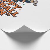 Fröhlicher Baseball Ween Vintage Halloween Basebal Geschenkpapier (Ecke)