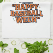 Fröhlicher Baseball Ween Vintage Halloween Basebal Geschirrtuch (Gefaltet)