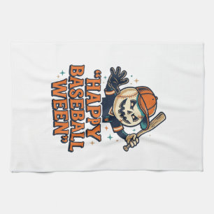 Fröhlicher Baseball Ween Vintage Halloween Basebal Geschirrtuch