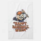 Fröhlicher Baseball Ween Vintage Halloween Basebal Geschirrtuch (Vertikal)