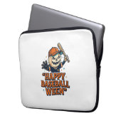 Fröhlicher Baseball Ween Vintage Halloween Basebal Laptopschutzhülle (Vorderseite Links)