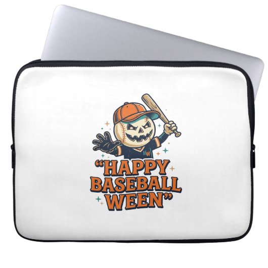 Fröhlicher Baseball Ween Vintage Halloween Basebal Laptopschutzhülle (Vorderseite)