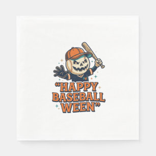 Fröhlicher Baseball Ween Vintage Halloween Basebal Serviette