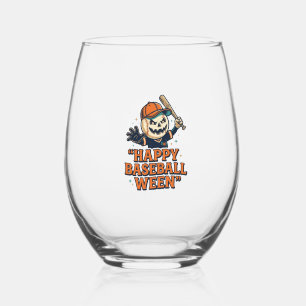 Fröhlicher Baseball Ween Vintage Halloween Basebal Weinglas Ohne Stiel