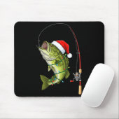 Fröhlicher Bass Weihnachten Angelköder Santa Hut B Mousepad (Mit Mouse)