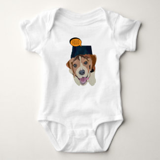 Fröhlicher Beagle in farbiger Skizze Baby Strampler