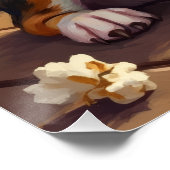 Fröhlicher Beagle-Welpe in Strickmütze kuschelig Poster (Ecke)