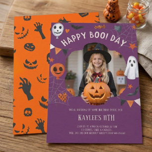 Fröhlicher Boo-Tag Halloween-Geburtstags-Einladung Einladung