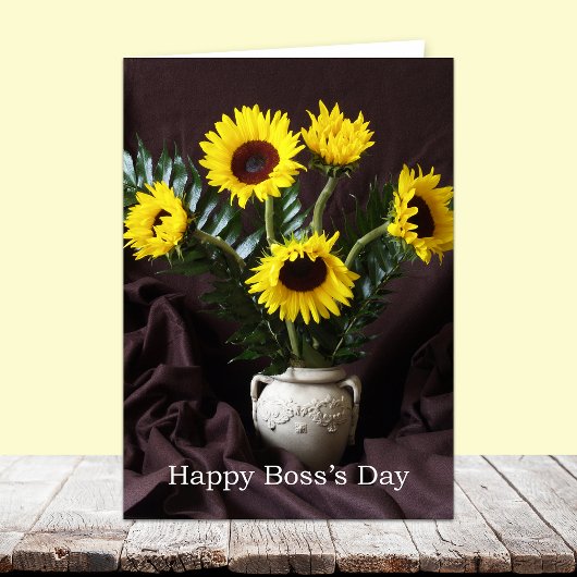 Fröhlicher Boss Day Gruß — Sonnenblumen Karte