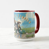 Fröhlicher Boston Terrier Liebe-Kaffee Tasse (VorderseiteRechts)