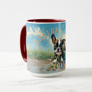 Fröhlicher Boston Terrier Liebe-Kaffee Tasse