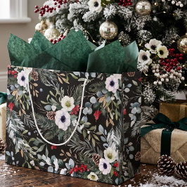 Fröhlicher Botanischer Weihnachten Personalisiert Große Geschenktüte