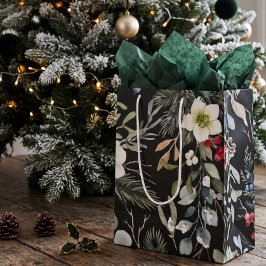Fröhlicher Botanischer Weihnachten Personalisiert Mittlere Geschenktüte