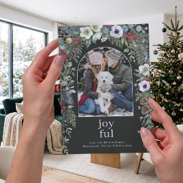Fröhlicher botanischer Weihnachtsbogen mit persona Feiertagskarte