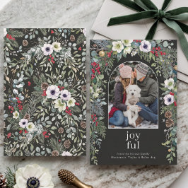 Fröhlicher botanischer Weihnachtsbogen mit persona Feiertagskarte
