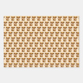 Fröhlicher, brauner Hund, sitzend - Geschenkpapier Set (Vorderseite 3)