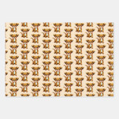 Fröhlicher, brauner Hund, sitzend - Geschenkpapier Set (Vorderseite)