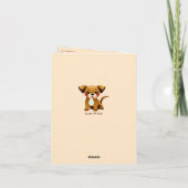 Fröhlicher, brauner Hund, sitzend -  Karte (Rückseite)