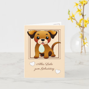 Fröhlicher, brauner Hund, sitzend -  Karte