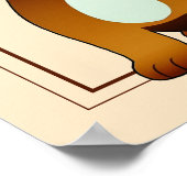 Fröhlicher, brauner Hund, sitzend -  Poster (Ecke)