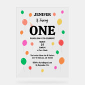 fröhlicher bunter Ballon Geburtstag Acrylschild (Vorderseite)