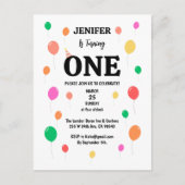 fröhlicher bunter Ballon Geburtstag Postkarte (Vorderseite)