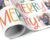 Fröhlicher, bunter Weihnachts-Foto-Spaß Geschenkpapier (Rolleneckpunkt)
