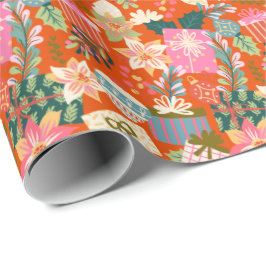 fröhlicher, bunter Weihnachtsurlaub Geschenkpapier