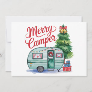 Fröhlicher Camper Weihnachten Anhänger Baum Campin Einladung